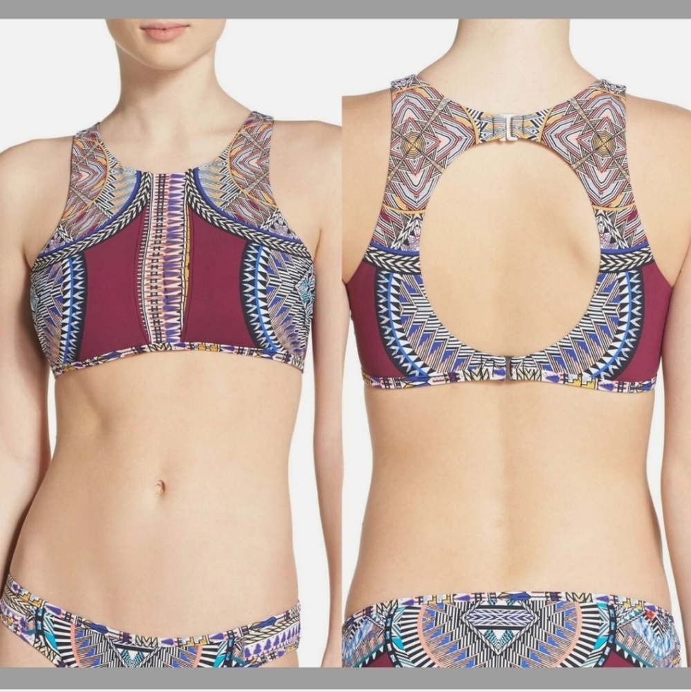 NWT Red Carter High Neck Bikini Swim Top